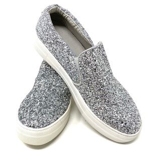 Steve Madden silver glitter flats shoes size 6US